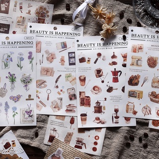 Cdaily|สติกเกอร์กระดาษ ลายขนมปัง ขนาดเล็ก สไตล์เรโทร สําหรับตกแต่งสมุดภาพ diy