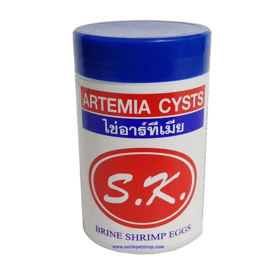 ภาพสินค้าS.K.Artemia Cysts ไข่ไรทะเล 50 g. (ฉลากขาว) ️ไข่ไรทะเลของทางร้านเก็บรักษาที่อุณหภูมิ -18 C คงคุณภาพก่อนส่งถึงท่าน ️ จากร้าน smilepetshop บน Shopee ภาพที่ 1