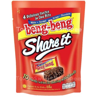 ภาพหน้าปกสินค้าbeng-beng Share it เบง เบง แชร์ อิท เวเฟอร์สอดไส้ครีมเคลือบคาราเมล ช็อคโกแลตและข้าวพอง ขนาด 95 กรัม Beng Beng เบงเบง ที่เกี่ยวข้อง