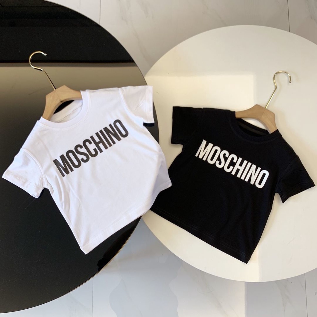 moschino-trademark-children-new-style-เสื้อกีฬาแขนสั้น-ผ้าฝ้าย-ใส่สบาย-สําหรับเด็กผู้ชาย-ผู้หญิง