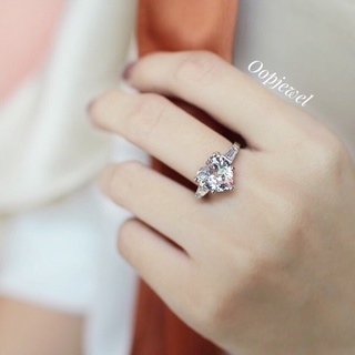 ‼️ซื้อใน live ลด 50%‼️ แหวนเพชรสวิส cz Cubic Zirconia ring ชุบทองคำขาว พร้อมกล่องแหวน แบรนด์ Oopjewel