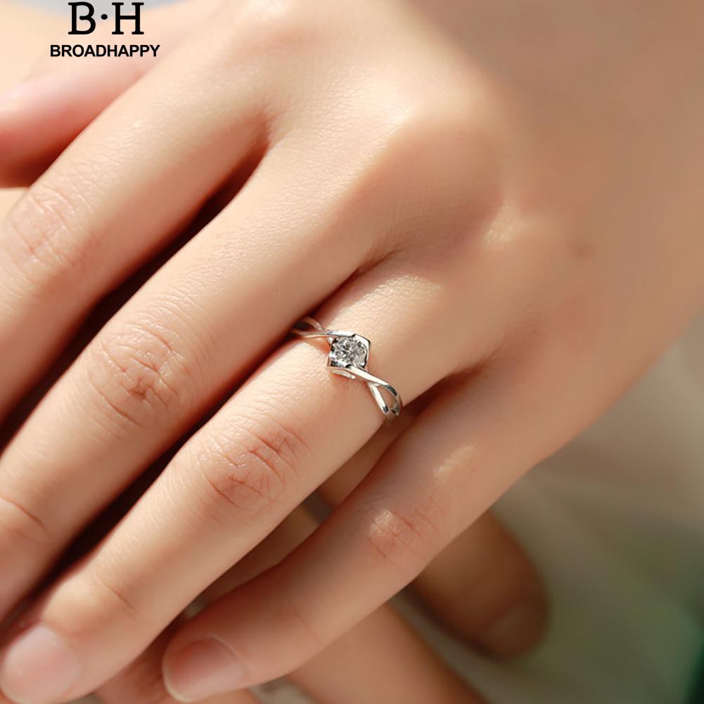 broadhappy-แหวนหมั้นเพชรผู้หญิงกลวงแฟชั่น-แหวนเกลี้ยง