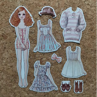 Paper Doll 02 แต่งตัวตุ๊กตาแม่เหล็กยาง / แต่งตัวตุ๊กตากระดาษ / แม่เหล็กติดตู้เย็น / แต่งตัวตุ๊กตา / ตุ๊กตาแม่เหล็ก