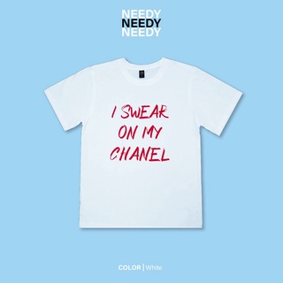 เสื้อยืดพิมพ์ลาย I SWEAR ON MY CHANEL สีขาวเล็กยืด.สบาย.รัก สั่งซื้อเลย