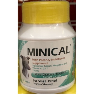 มินิแคล Minical จำนวน 1 กระปุก บรรจุ 90 เม็ด สำหรับ สัตว์ อาหารเสริม แร่ธาตุ วิตามิน