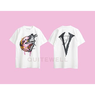 เสื้อยืดคอกลม QWT89-2 V SWEET WHITE [ขนาด: M-5XL]