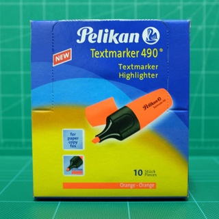 ปากกาเน้นข้อความ ไฮไลท์ สะท้อนแสง พีลีแกน Pelikan Textmarker 490 สีส้ม(1กล่อง/10ด้าม)