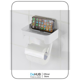 ชั้นวางที่ใส่สบู่พร้อมที่แขวนกระดาษทิชชู พร้อมที่วางของ ไม่ต้องเจาะ  DEHUB Shelf Rollpaper Hanger - S60