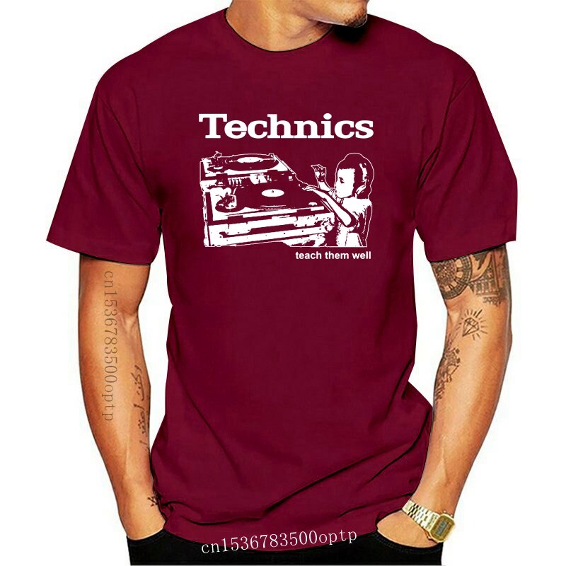 เสื้อยืด-ขายร้อนเสื้อยืดคลาสสิกtechnicsสแครชสอนพวกเขาดีเจไวนิลดีเจs40pogoac63bogbfg11