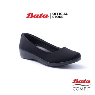 สินค้า *Best Seller* Bata Comfit บาจา คอมฟิต รองเท้าเพื่อสุขภาพ รองเท้าคัทชู พื้นนิ่ม สูง 1 นิ้ว สำหรับผู้หญิง รุ่น Fanny สีดำ 6516571