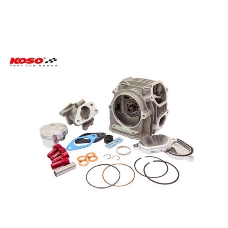 ฝาสูบ4วาล์ว-koso-ขนาดลูก61mm-มีลูกสูบมาใน-ชุดฝาสูบ-4-วาล์ว-koso-koso-4v-cylinder-head-upgrade-170ccแท้