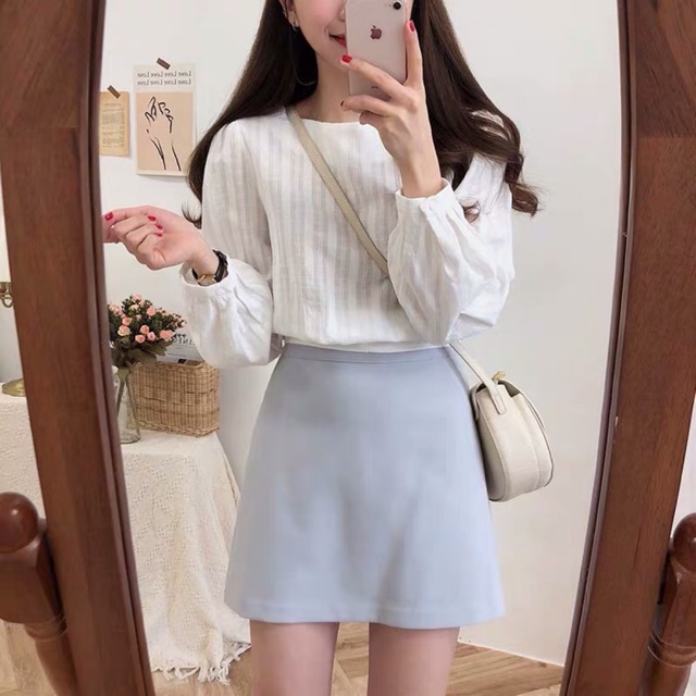 เสื้อจั๊มเอวแขนยาว-สามารถผูกโบว์ข้างหลังได้