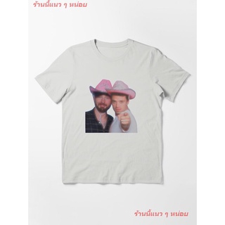  100%COTTON2022 Chris Evans And Sebastian Stan Essential T-Shirt ผู้หญิง ดพิมพ์ลาย ดผ้าเด้ง คอกลม cotton ความนิยม discou