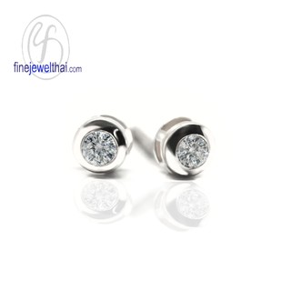 Finejewelthai ต่างหูเพชร ต่างหูเงินแท้ เพชรสังเคราะห์/ Diamond CZ-Earring-Silver925 - E3062cz