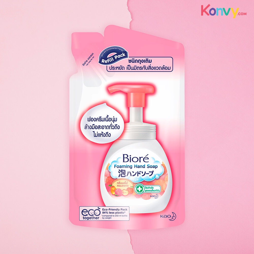 เกี่ยวกับ Biore Foaming Hand Soap Fruit Scent Refill 200ml บิโอเร โฟมมิ่ง แฮนด์ โซฟ โฟมล้างมือ กลิ่นผลไม้.
