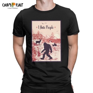 [Size 2T-6XL]เสื้อยืดพิมพ์ลาย I Hate People Bigfoot Monster แฟชั่นสําหรับผู้ชาย