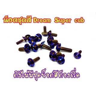 น็อตไทเท น็อตชุดสี ชุดน็อตไทเท  DREAM SUPER CUP และ Wave110i