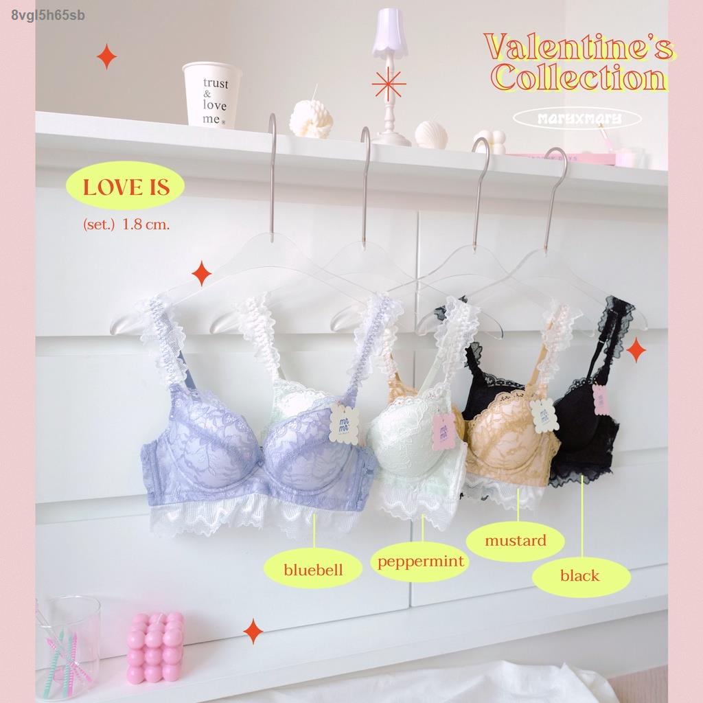 จัดส่งได้ตลอดเวลาmaryxmary-set-lovely-lace-wireless-bra-amp-panty-บราไร้โครง-ตกแต่งลูกไม้-ชุดชั้นใน