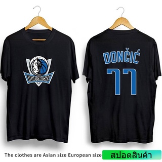 แฟชั่นคลาสสิกเสื้อยืดคอกลม พิมพ์ลาย Jason NBA Dallas Mavericks Luka Doncic สีดํา สีขาว สําหรับผู้ชาย และผู้หญิง