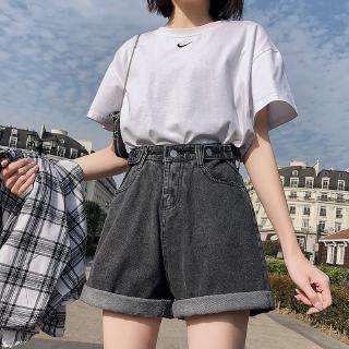 สินค้า 🌈Korean House🌸ตาข่ายอินฟาเรดสวมใส่เป็นบางและหลวมในช่วงฤดูร้อนปี 2019 ส่วนเอวบางคำขากว้างกางเกงขาสั้นผ้ายีนส์หญิงกระแสเกาหลี
