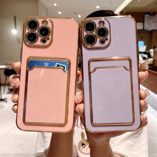 เคสโทรศัพท์มือถือ TPU แบบนิ่ม พร้อมช่องใส่บัตร สําหรับ iPhone 13 12 11 Pro Max XS Max