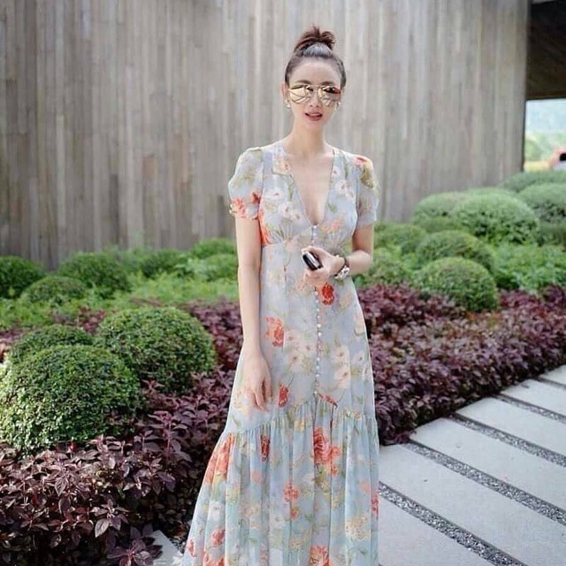 maxi-dress-ลายดอก-korean-style