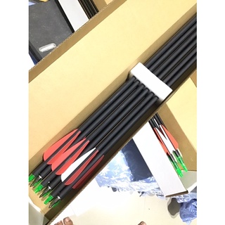 ภาพขนาดย่อของสินค้าx4 (ราคาต่อ4ลูก) mix carbon arrows arrow ลุกธนู 30 topoint Compound, recurve