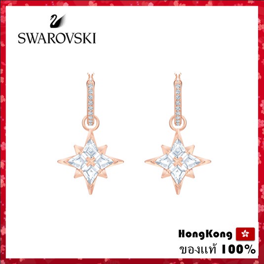 dd-ส่งจากกรุงเทพ-swarovski-ต่างหูระย้า-เครื่องประดับแฟชั่นสตรี-คริสตัลต่างหูระย้า-โรสโกลด์-ของแท้-100