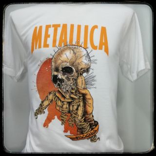 🇺🇸​เสื้อวงMetallica​สีขาวผ้าบาง​🇺🇸