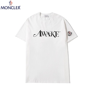 เสื้อยืดแขนสั้นลําลอง พิมพ์ลายตัวอักษร Moncler label สองด้าน แบบเรียบง่าย สําหรับผู้ชาย และผู้หญิงสามารถปรับแต่งได้