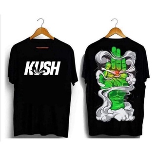 KUSH สตรีทแวร์แขนสั้นเสื้อยืดฮิปฮอป Unisex ไฮสตรีทแฟชั่นผ้าฝ้ายเสื้อยืด KUSH )UH