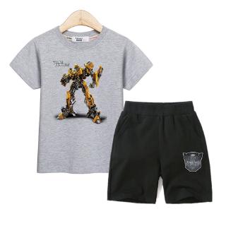 (new)Kids cotton costume Transformers outfit suit boys clothes t-shirt shorts boy 2PC sets 3-14T yVNb