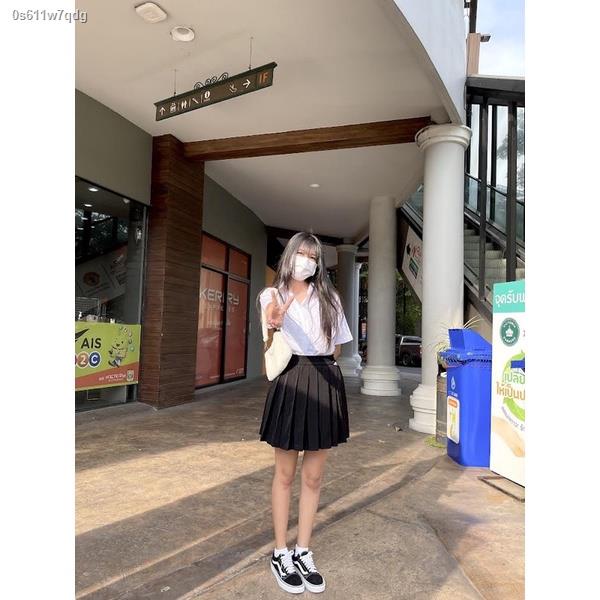 กระโปรงskirt-กระโปรงนักศึกษาพลีทนื้อผ้าหนา-ไม่บาง-อยู่ทรงจีบแน่นอีดเรียบร้อย