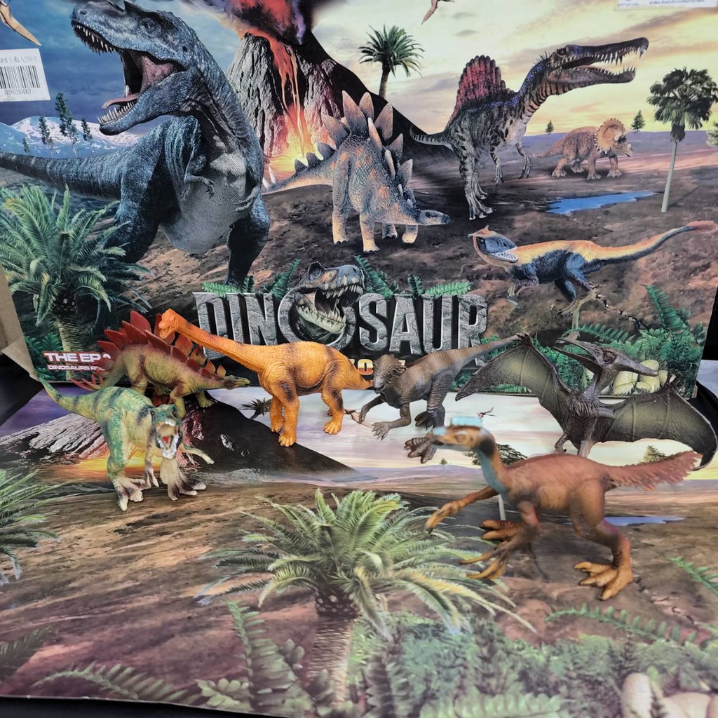 โมเดลโลกไดโนเสาร์-dinosaur-king-world-จำลองโลกยุค-jurassic-ประกอบด้วยวิวทิวทัศน์ดึกดำบรรพ์-และ-หุ่นไดโนเสาร์พันธ์ต่างๆ