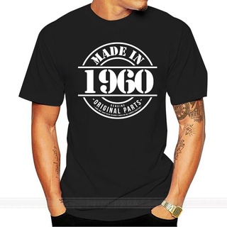 เสื้อยืดลําลอง แขนสั้น พิมพ์ลาย Made in 1960 Him Dad Grandad Birthday แฟชั่นสําหรับผู้ชาย และผู้หญิง