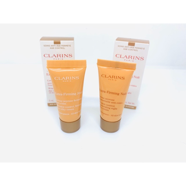 clarins-extra-firming-day-and-night-ครีมบำรุง-ผิวหน้า-รุ่นใหม่-day-5-มล-night-5-มล-มีกล่องของแท้-ขนาดทดลอง