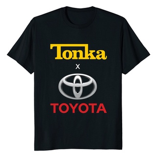 เสื้อยืดสีขาวใหม่ เสื้อยืดแขนสั้น ผ้าฝ้าย พิมพ์ลาย Toyota And Tonka Truck สําหรับผู้ชาย และผู้หญิงS-4XL