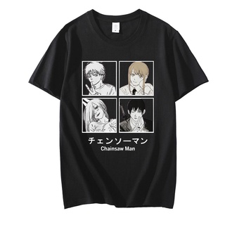 เสื้อยืดผ้าฝ้ายพิมพ์ลายขายดี Fashoion Chainsaw Man Makima T-shirt Mens Graphic T Shirt Short Sleeve Anime Manga Denji T