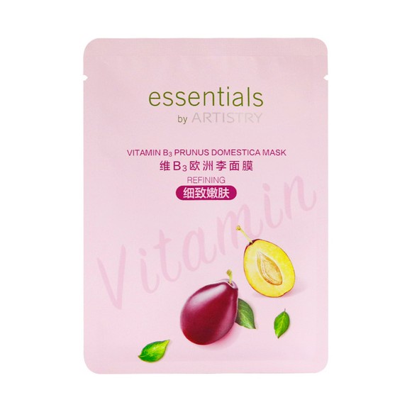 essentials-by-artistry-vitamin-b3-prunus-domestica-mask-refining-กล่อง-5แผ่น