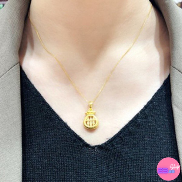 sale80-สร้อยคอสีทอง-จี้รูปน้ำเต้าทอง-เครื่องประดับแฟชั่น-สร้อยคอพร้อมจี้
