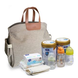 nëh 🦄 mommy bag กระเป๋าสัมภาระ​ กระเป๋าคุณแม่​ กระเป๋าเก็บขวดนม​ กระเป๋าใส่ผ้าอ้อม  สามารถใช้สะพายหรือห้อยรถเข็นได้​
