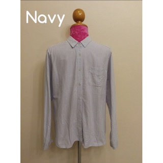 เสื้อเชิ้ตแขนยาวใส่ทำงาน​ Navy / SIZE XL / ผ้าฝ้าย​ 100​% / Made in China