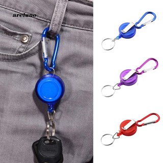 AE♥Retractable Ski Pass ID Card Badge Reel Holder Carabiner Recoil Key Chain Ring