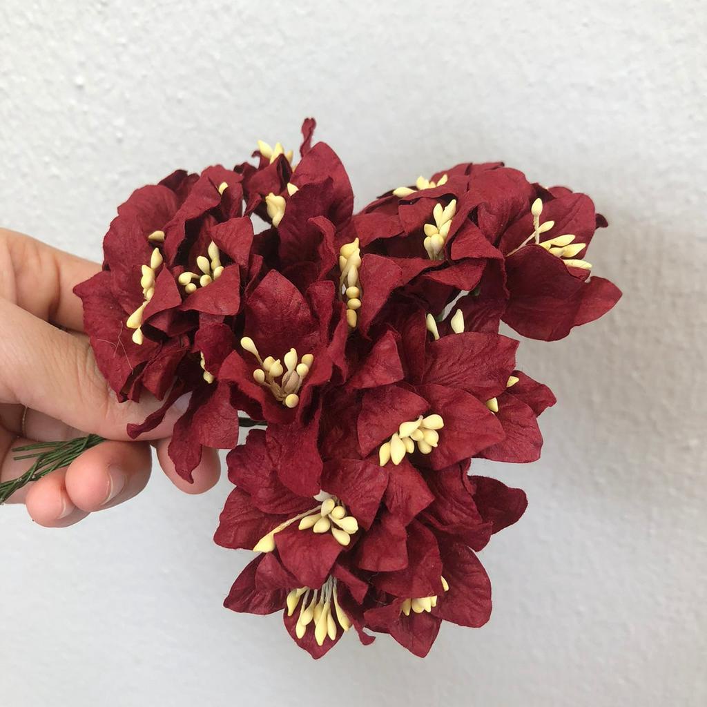 ดอกไม้กระดาษสาดอกไม้ขนาดใหญ่สีแดงเลือดหมู-35-ชิ้น-ดอกไม้ประดิษฐ์สำหรับงานฝีมือและตกแต่ง-พร้อมส่ง-f208