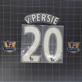 เบอร์ กำมะหยี่ v.PERSIE #20 2007-2013 EPL Premier League White Name set Full option Gold Patch 2012-13