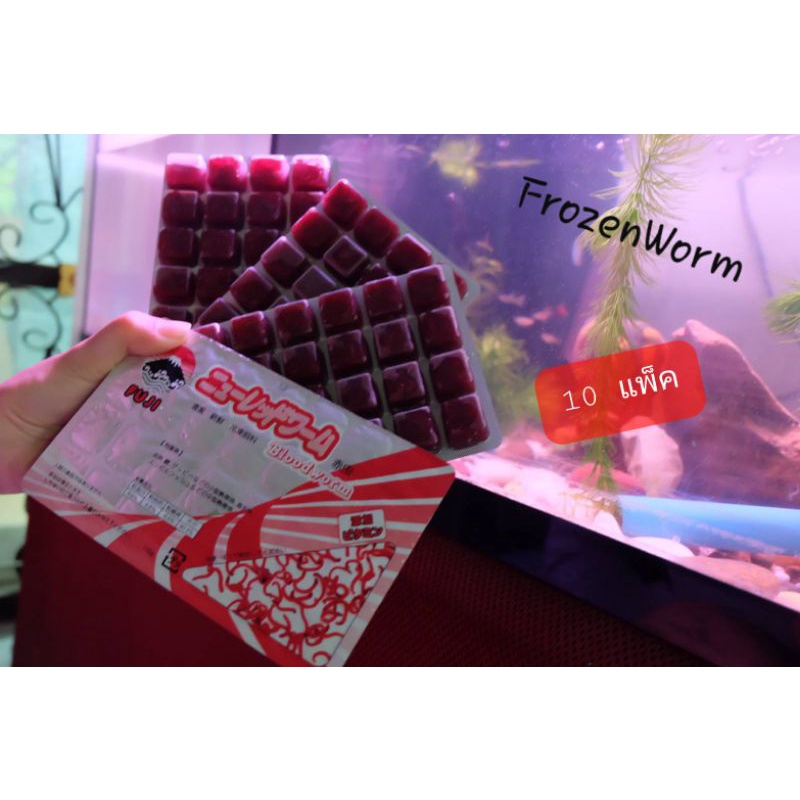 รูปภาพของหนอนแดงแช่แข็งFuji 10 แพ็ค(1กล่อง) ️โปรดระวังสินค้าลอกเลียนแบบ ️ เกรดA อาหารปลาและกุ้งแถมฟรี กล่องโฟมเก็บความเย็นลองเช็คราคา