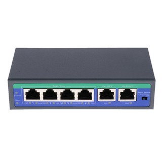 อะแดปเตอร์ 6 Port 10 / 100Mbps 4 POE Port & 2 uplink Power over Ethernet Switch