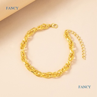 Fancy สร้อยข้อมือโซ่เชื่อมโยง เครื่องประดับแฟชั่น สไตล์ฮิปฮอป สําหรับผู้ชาย ผู้หญิง