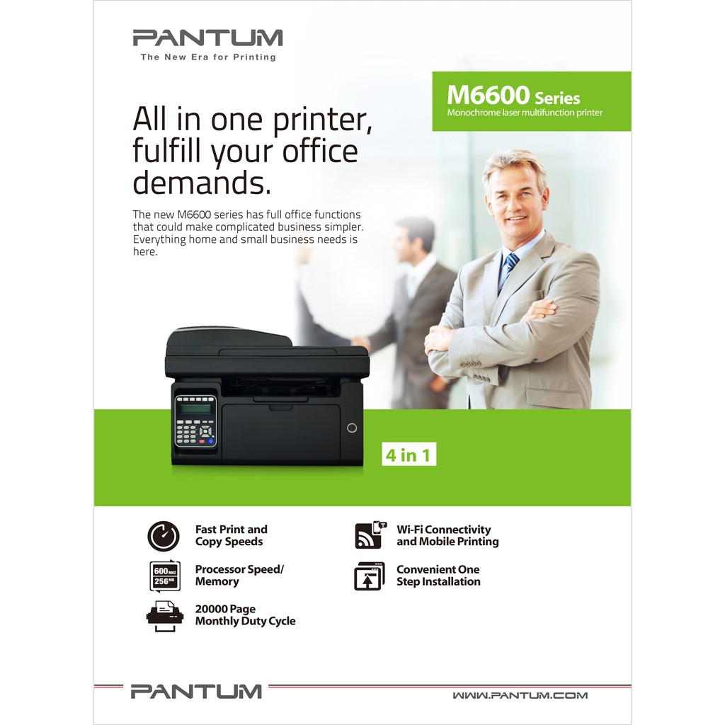 ภาพหน้าปกสินค้าเครื่องปริ้นเตอร์ มัลติฟังก์ชั่น ขาว-ดำ PANTUM M6600NW  Mono Laser Multifunction M6600NW (4-1) Copy Scan Print Fax จากร้าน my_good_boy บน Shopee