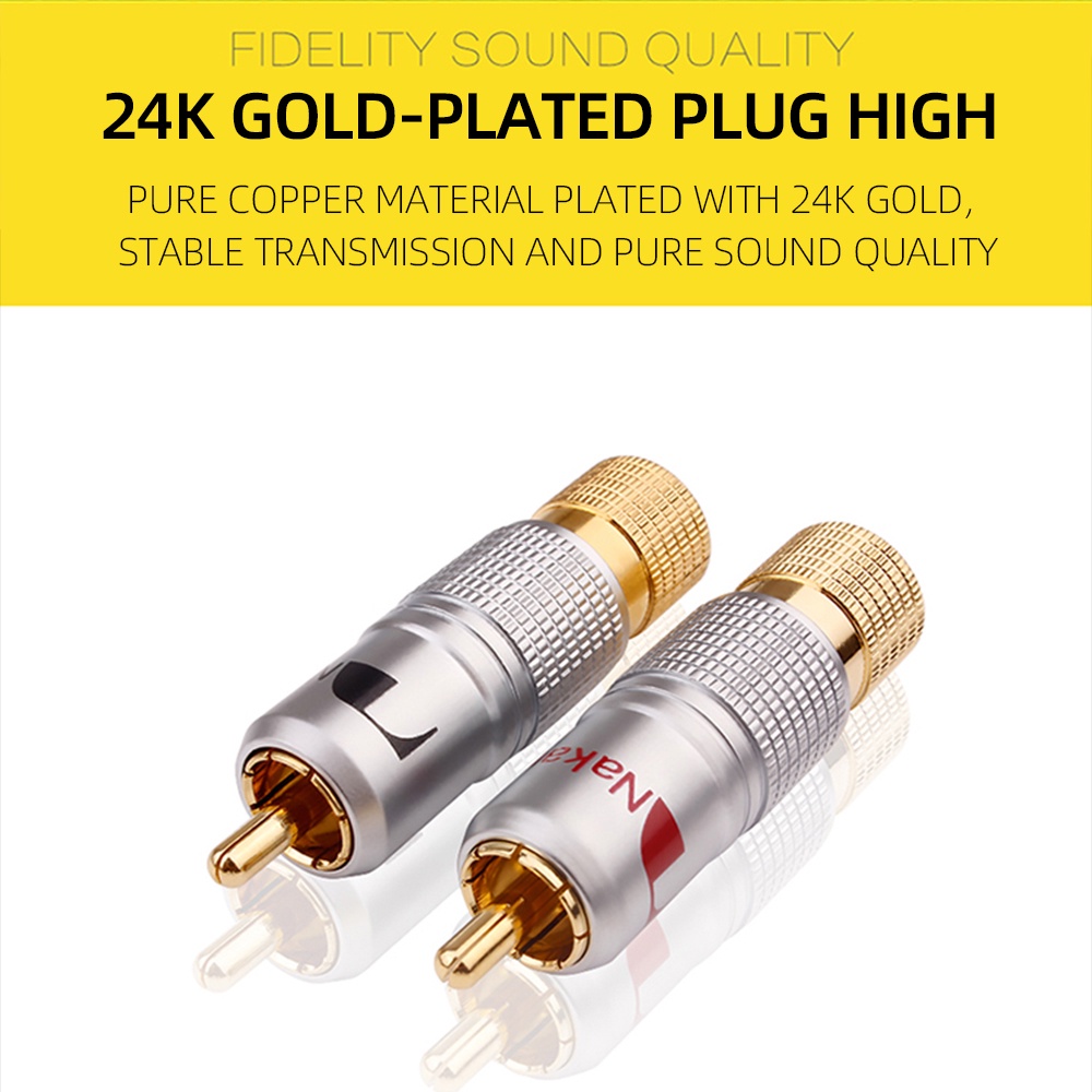 ภาพหน้าปกสินค้าNAKAMICHI ใหม่ ปลั๊กเชื่อมต่อสายสัญญาณเสียงลําโพง 24K Rca ตัวผู้ ปรับได้ 4 ชิ้น ต่อล็อต จากร้าน resound.th บน Shopee